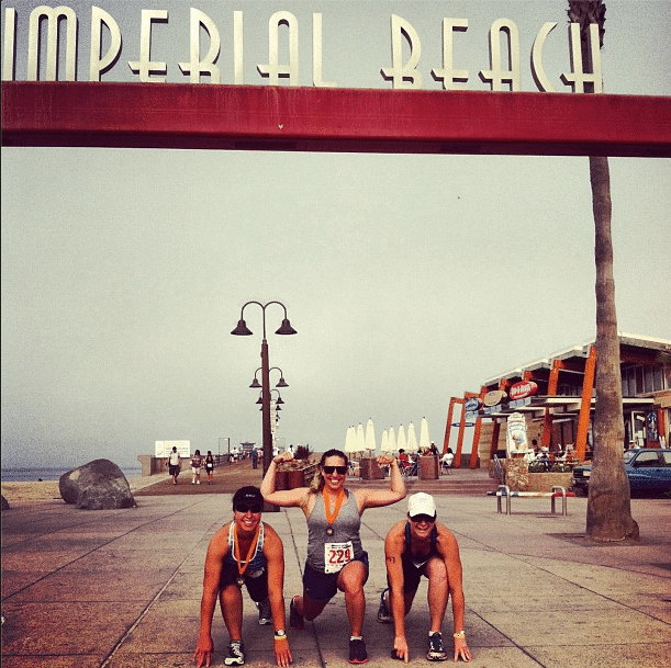 Mixte team in running attire at Imperial Beach