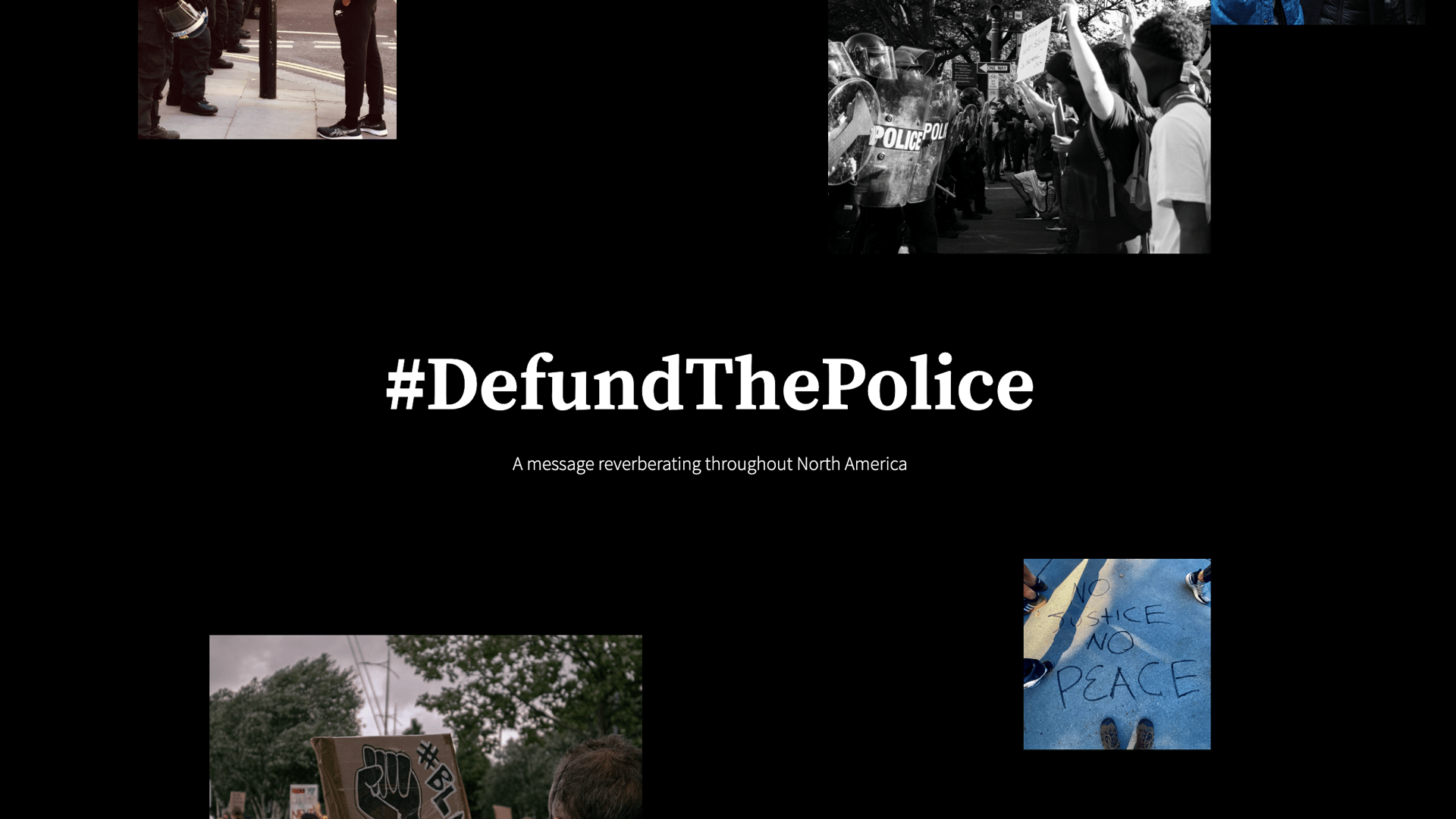 Defund the Police landing page