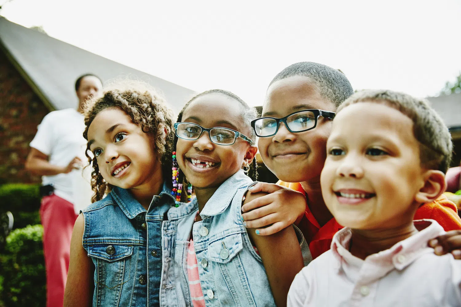 Group of children smiling together