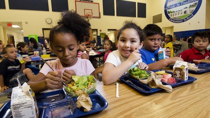 Children eating at cafeteria