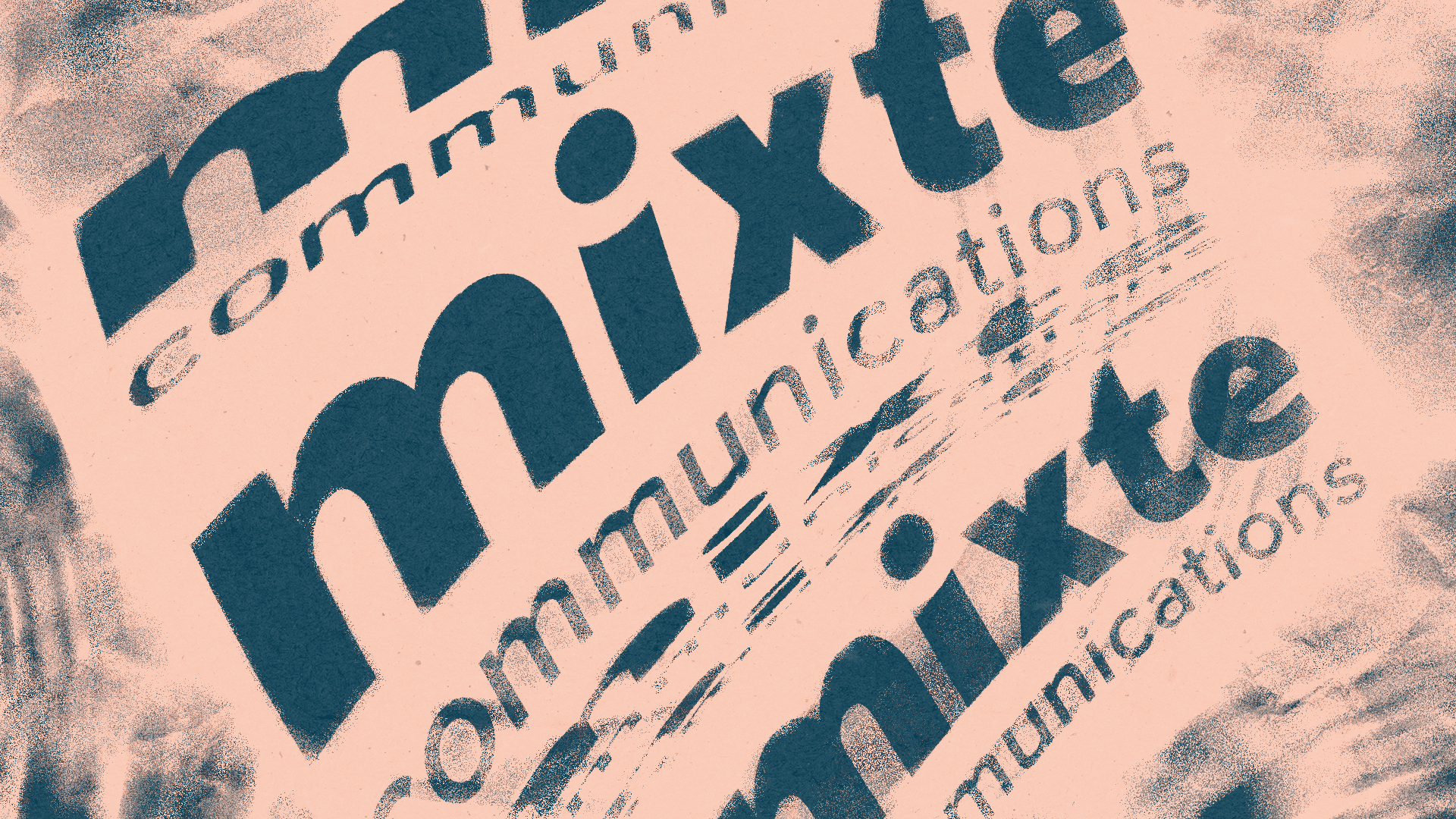 Mixte Communications logo repeated and distorted