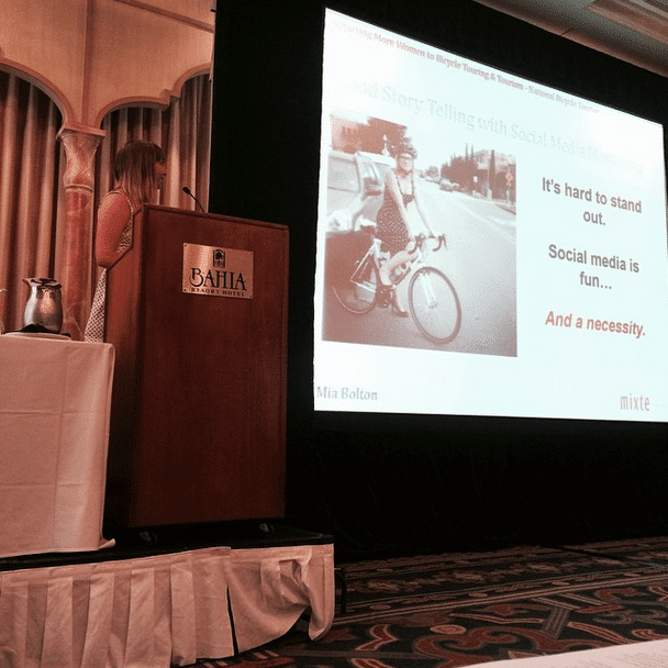 Mia presenting at National Bike Tourism Conference