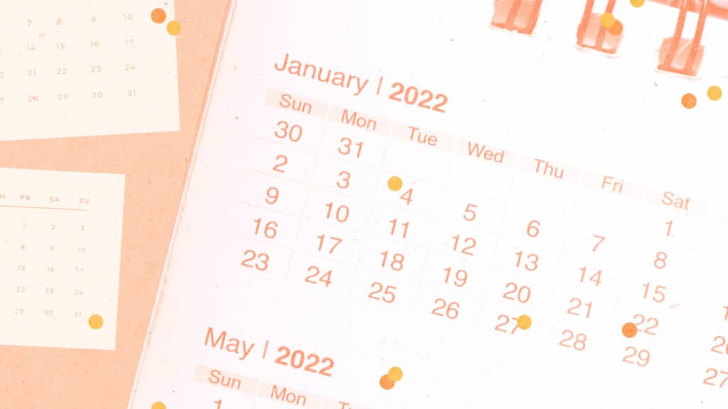 Collage of 2022 calendars.
