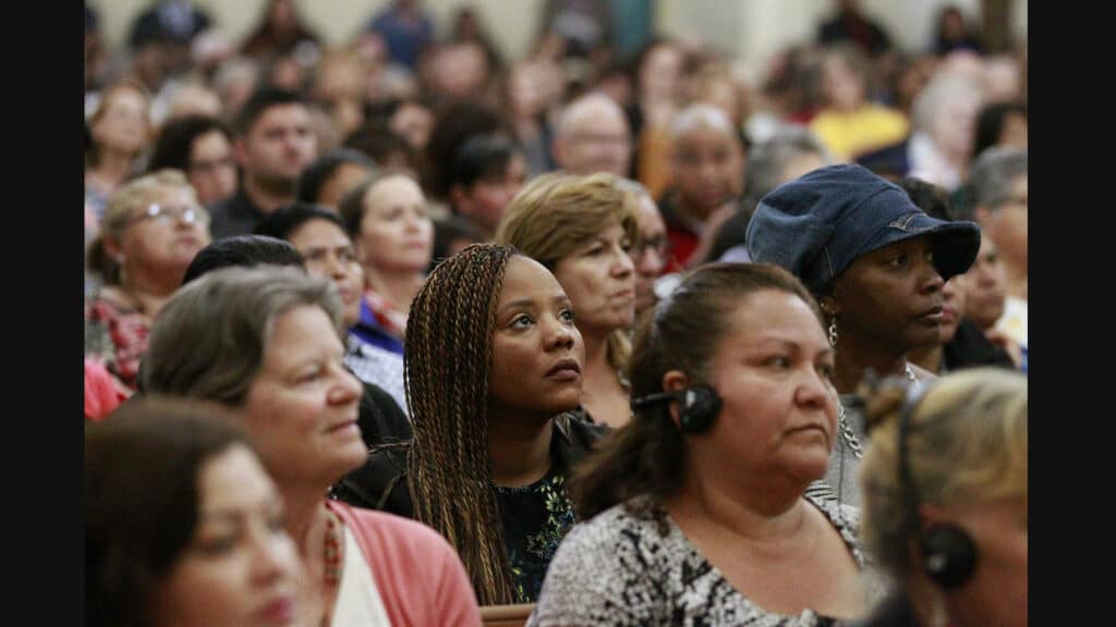 Crowd sitting