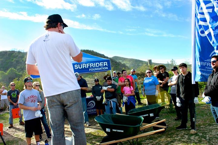 Surfrider team and volunteers gathering outside